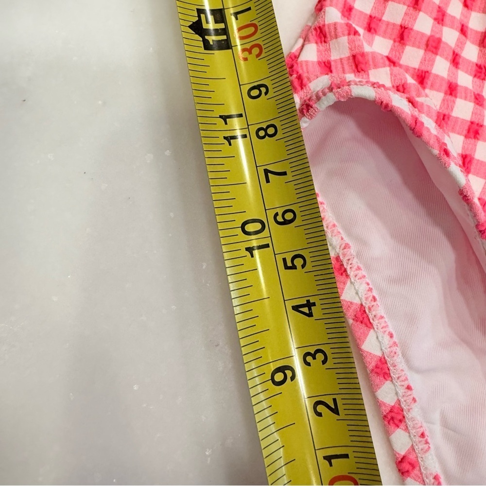 BETSEY Johnson 1 Pcs Bathing Suit Retro Pink & White Gingham Adj. Strap Sz M NEW - Picture 15 of 16